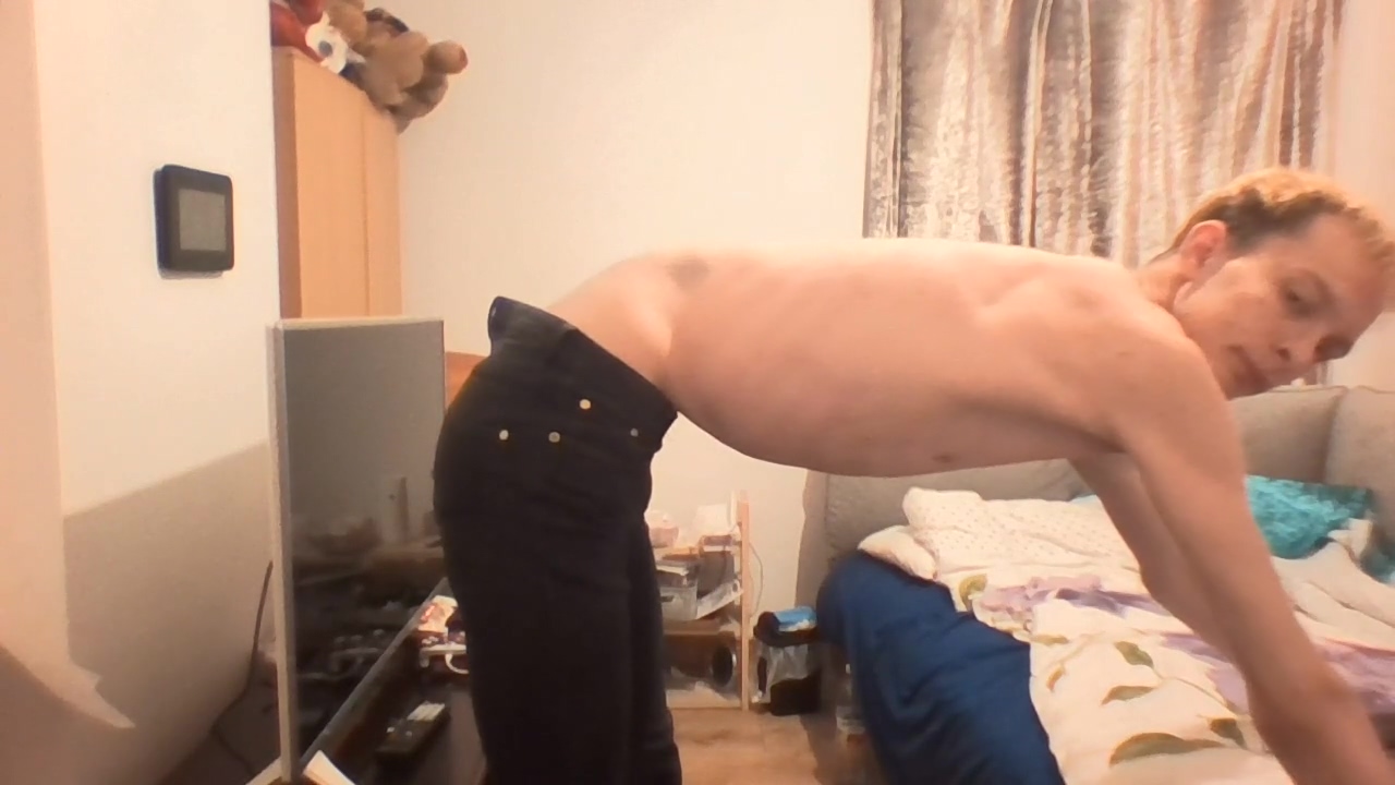 Very Skinny teen 18+ His Ribs And Small Ass In Tight Jeans