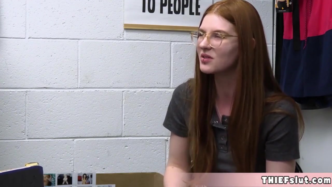 Cute Geeky Bespectacled Redhead teen 18+ Tried To Steal In The Lingerie Store And Busted
