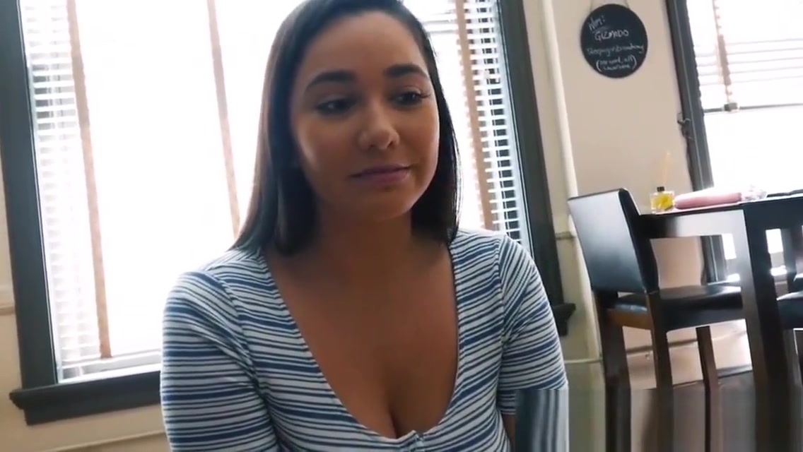 Busty stepsis gets cum