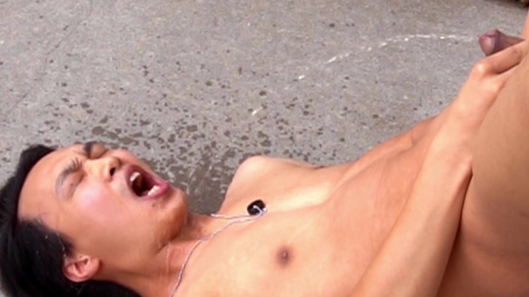 Freaky Asian Twink Pissing In His Mouth And Face For A Friend