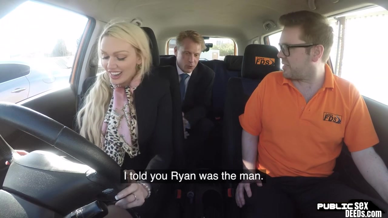 Busty british wife fucks hubby on drivings school car