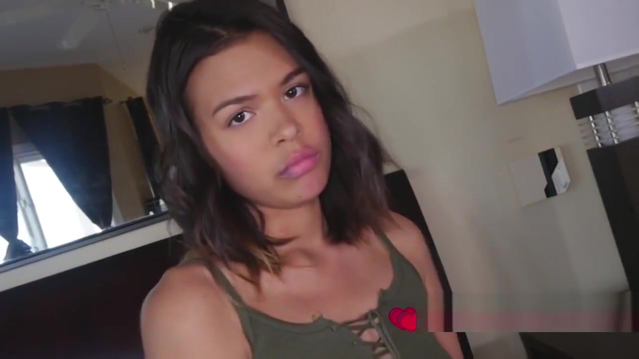 Brunette teen 18+ stepsister is a master cock wrangler who feeds on cum