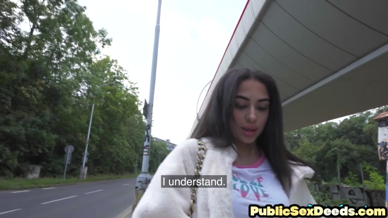 Public dirty slut banged by big dick in wet pussy hole