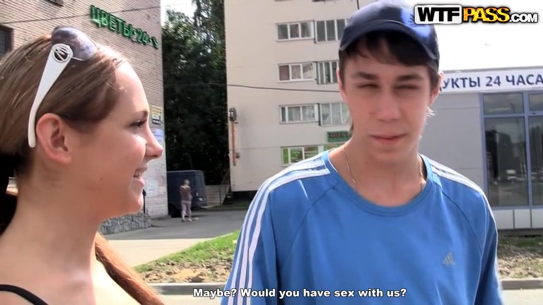Filthy chicks pick up guys for wild street fucking