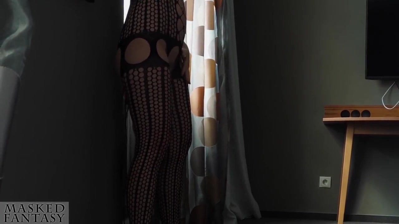 In Sensual, Crotchless Bodystockings Lingerie Presenting Her Shaved Pussy, Tits And Ass