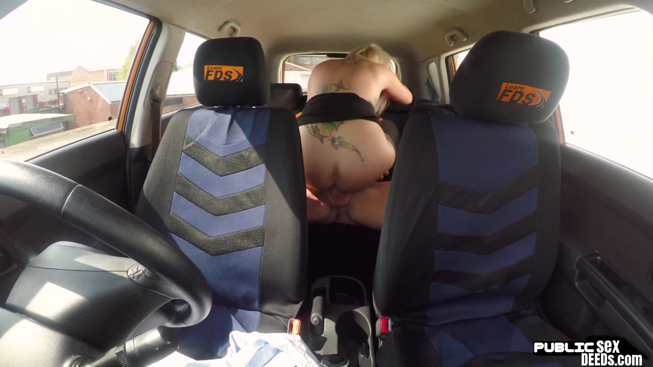 Bigboob UK squirter fucks driving tutor before tugging dick