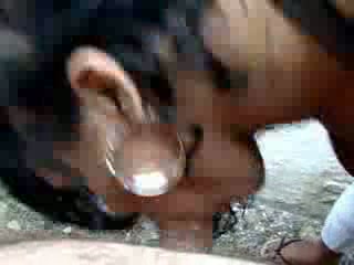Latina chick blows a guy