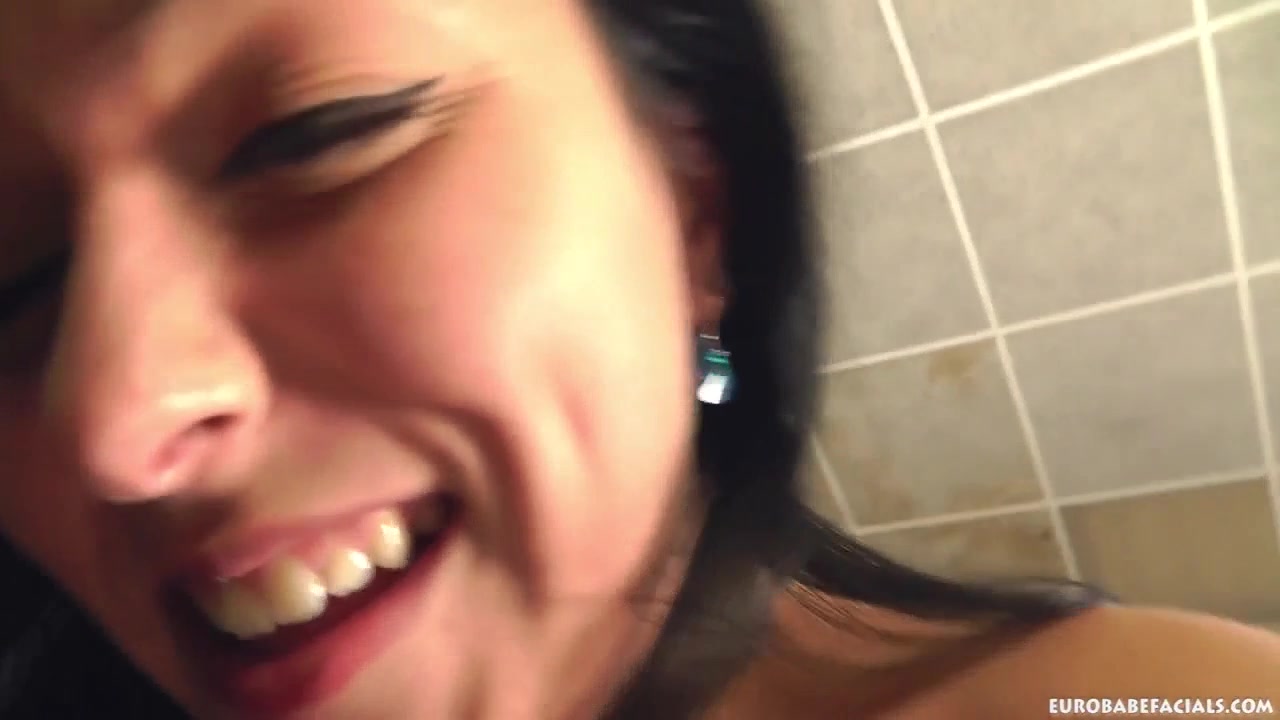 Messy facial fun for Natali Blue after sex session