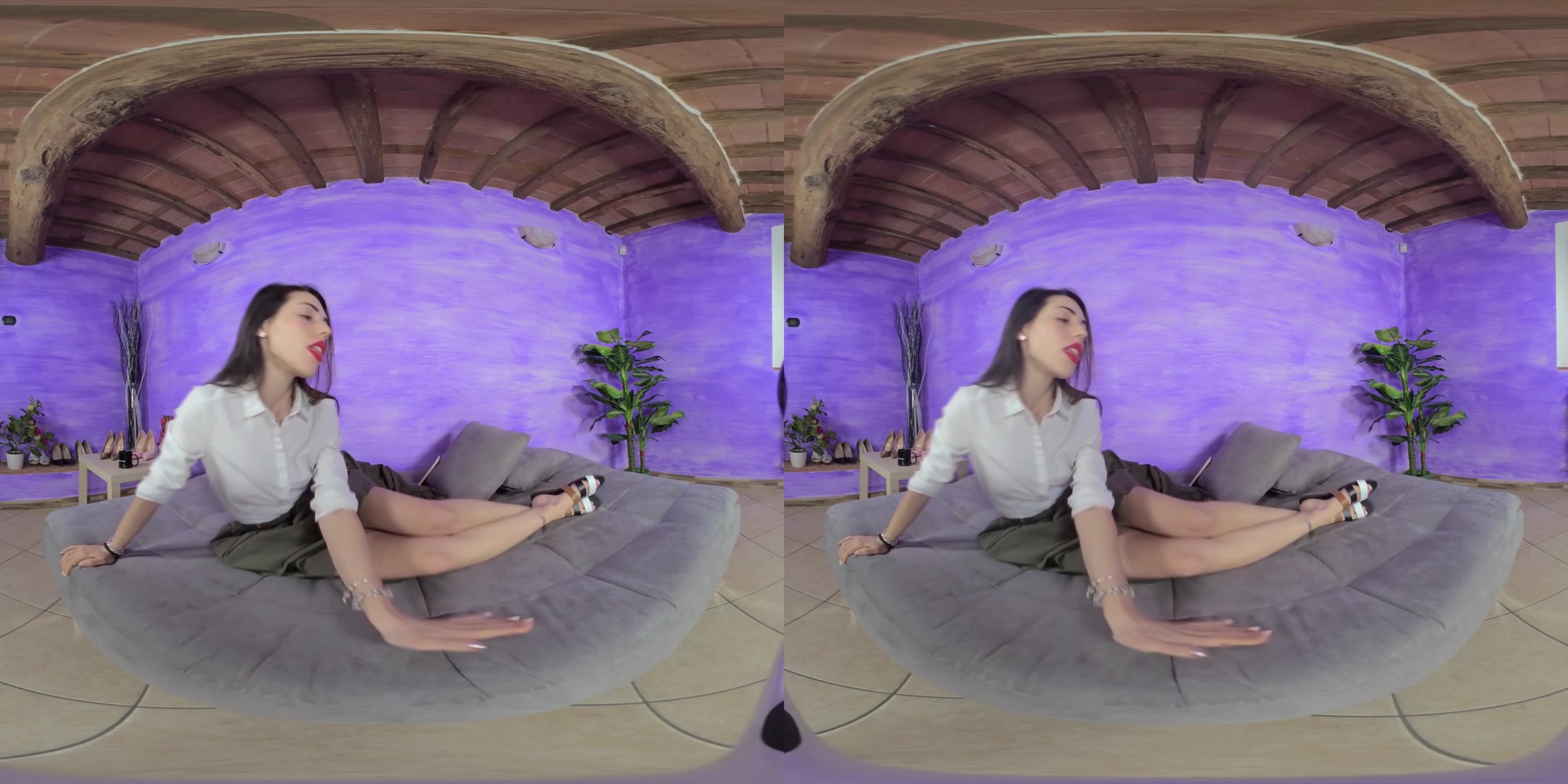 Strikingly Beautiful, Sensual Petra Takes Off Her Flat Sandals - VRFootFetish