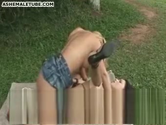 TS And gal Sex On The Grass