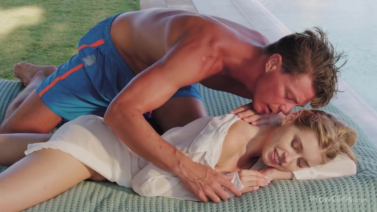 Beautiful Blonde Girl Getting Fucked By The Pool With Blonde Freya And Freya Mayer