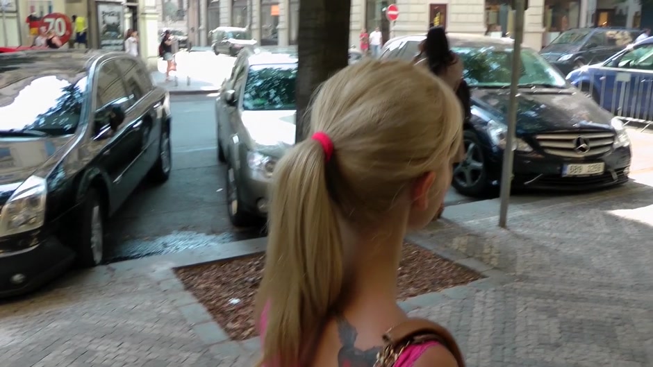 Good-looking blonde sucks and fucks in public