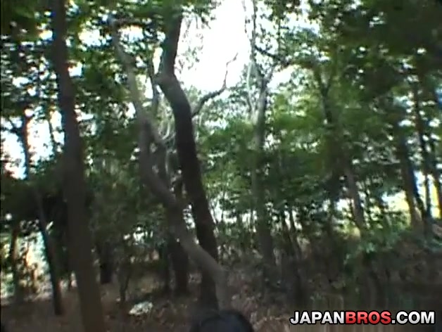 Japanese busty sucks shlong out of house