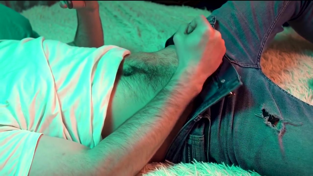 A Young Hot Guy Watches Porn On His Phone And Jerks Off His Small Cock