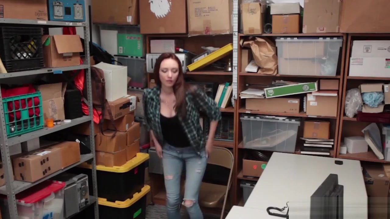 Redhead teen 18+ suspected and fucked by a mall cops hard dick