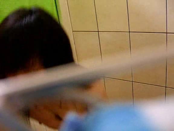 Young Asian babe caught naked in the bathroom by horny