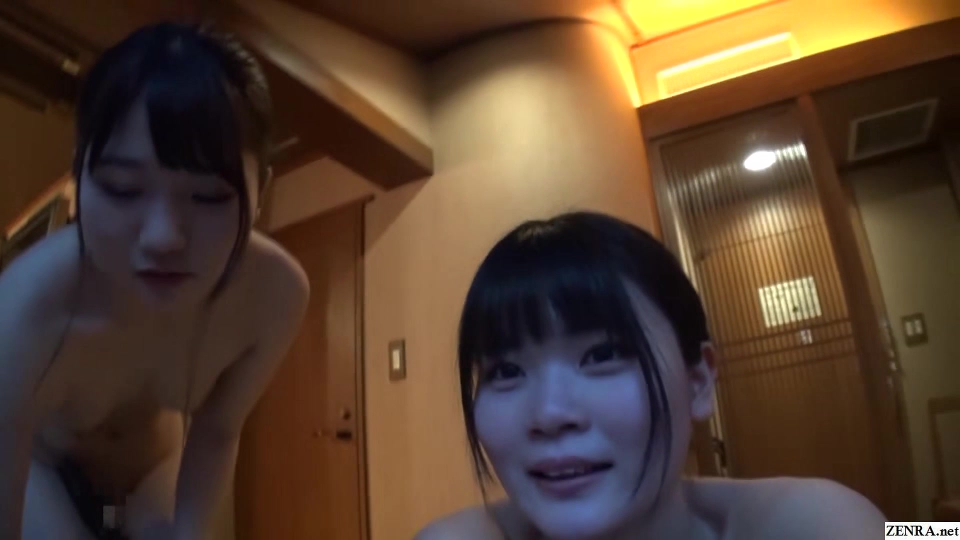 Japanese lesbian college friends come out to each other at bathhouse