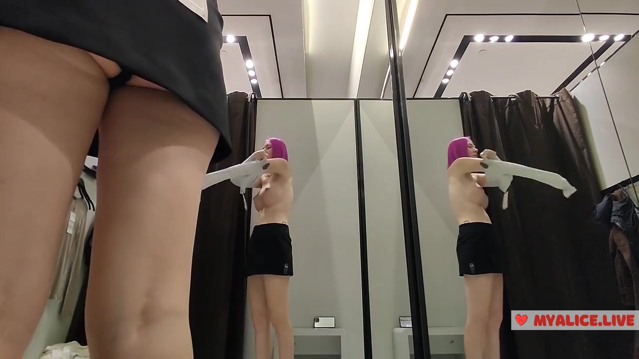 Try On Haul Sweaters In The Big Tits Beauty Pulls On Clothes. View During Fitting