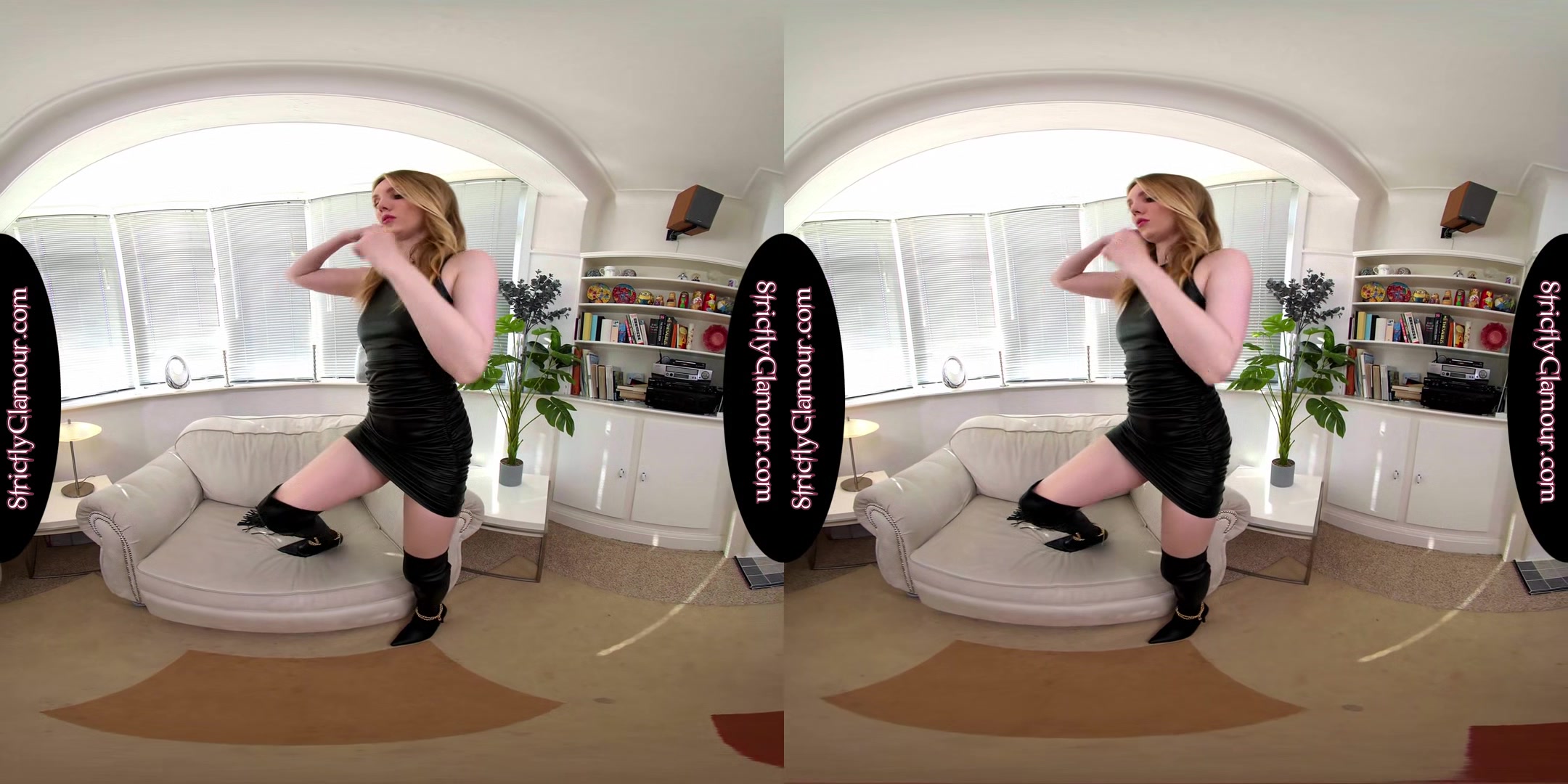Jessica B Black Skin Tight Dress To Birthday Suit; Boots - 8k Vr
