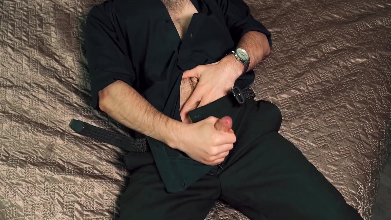 Young Handsome Man Noel Dero Masturbates On The Bed In A Beautiful Suit And Brings Himself To Orgasm