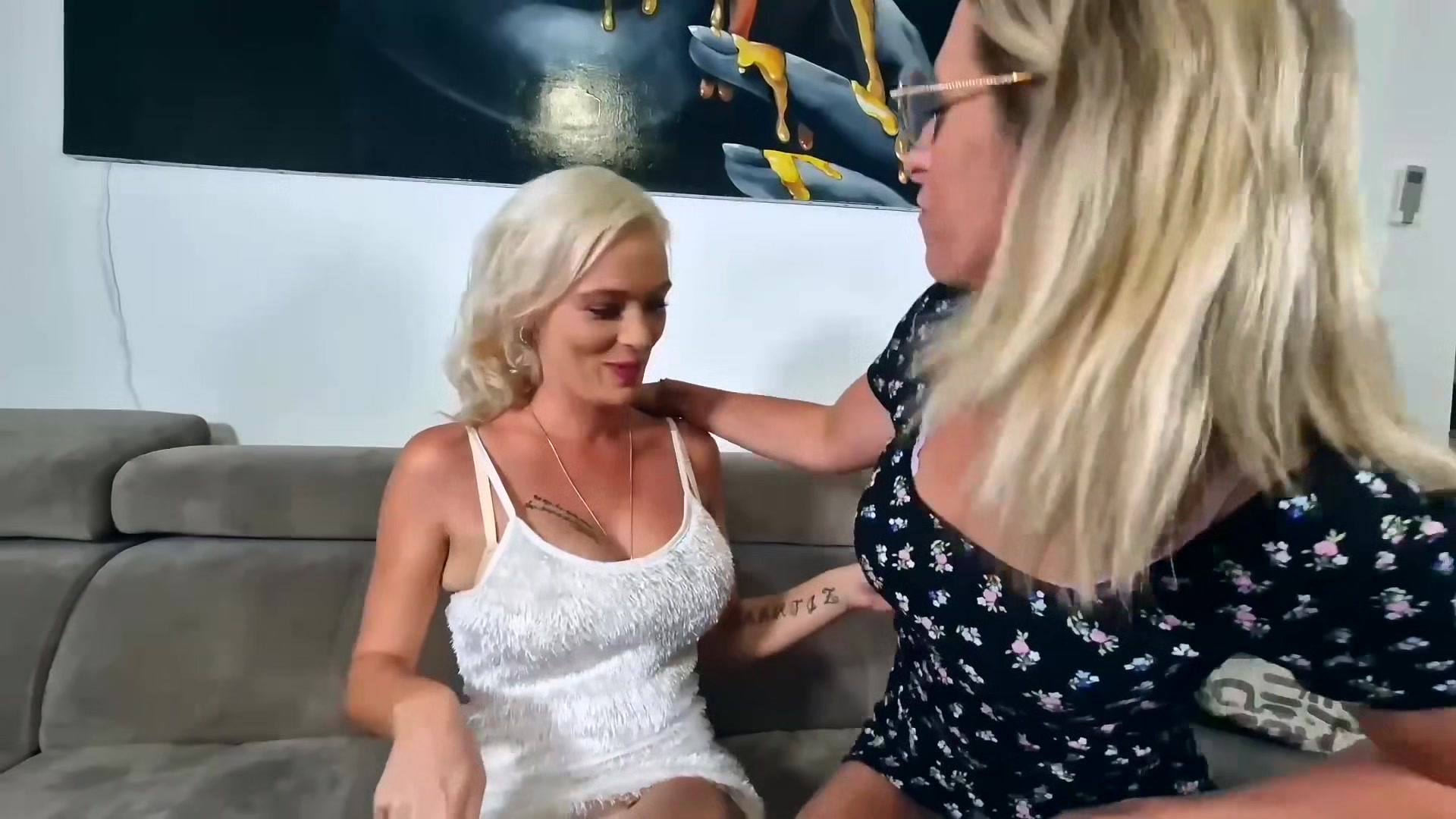 Dirty Blonde with Big Tits First Time With A Girl