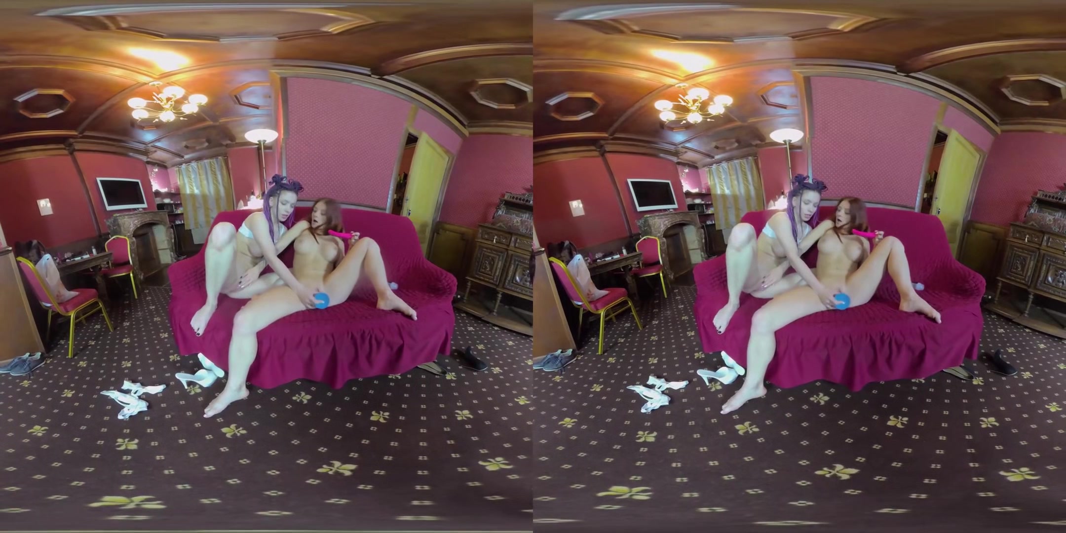 Leila And Mia Sanders In Lesbogames In Red Hall; Busty Amateur Teen Lesbians