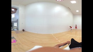 VR Bangers-[360°VR] DILLION and PRISTINE SCISSORING after NAKED Racquetbal