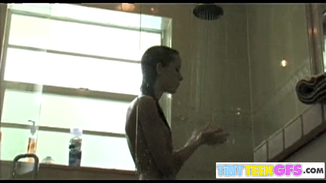 Sweet BrookeSkye rubbing tits and Shower Bath