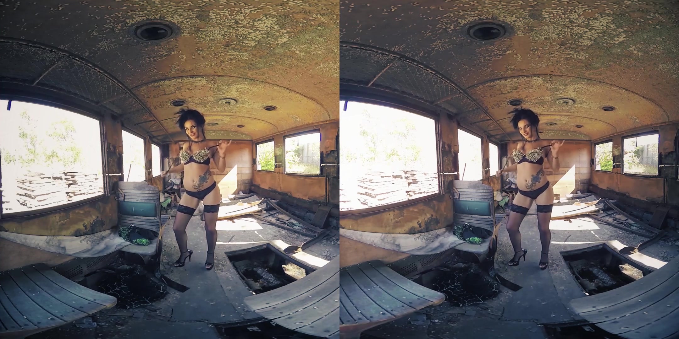 Lucia Denvile in Tatted Up Babe Gets Naked in an Abandoned House - BravoModelsMedia