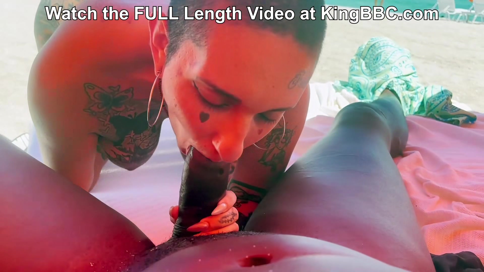 Welcome to Miami! Pornstar Gia Lovely Sucks Louie Smalls on a Public Beach at KingBBC