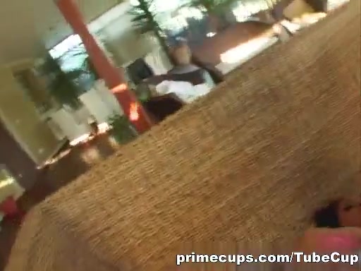 This busty little teens 18+ gets banged two the max by two guys.