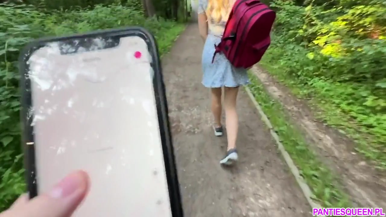 Public Dare - Stepsister Walks Around Naked Outdoors In Park And Plays With Remote Control Vibrator In Her Pussy