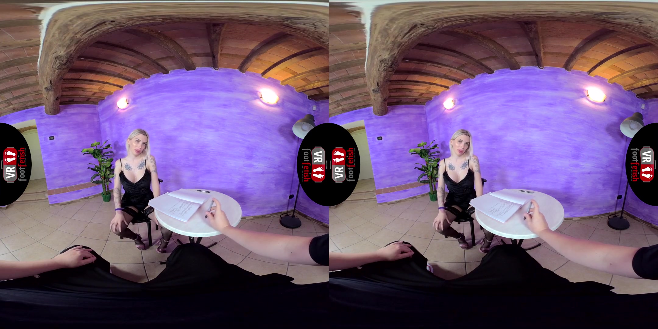 Naughty ElisГЁ Rubs Your Cock With Her Nylon-Clad Feet; Foot Fetish Stockings Blonde Babe