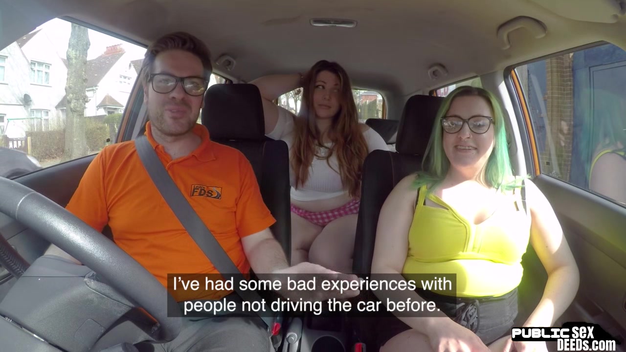 Chubby driving student 18+ public fucked by tutor outdoor in car