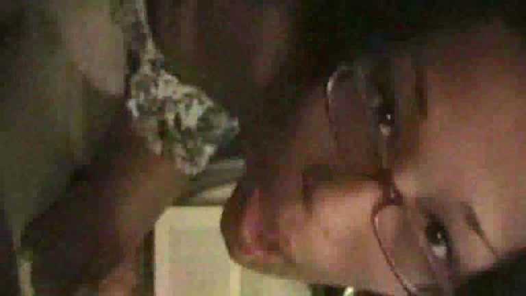 This Ebony has a seductive look on her face when she sucks dick