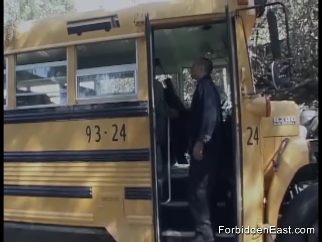 Asian bimbo sucks on the bus