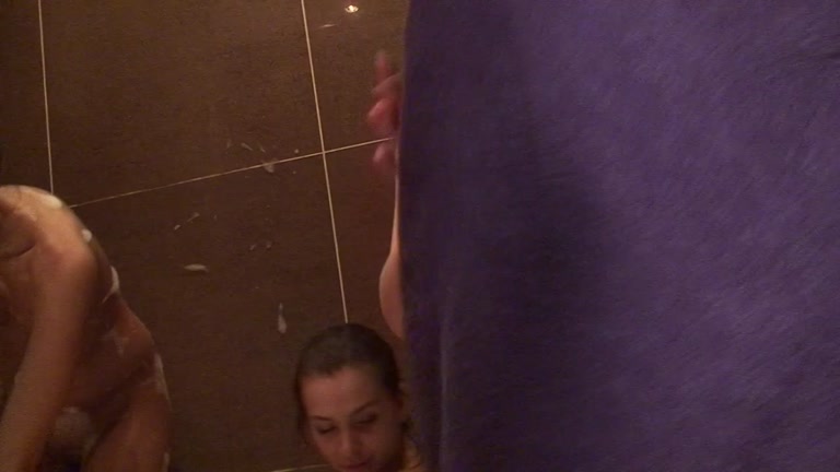 College lesbians make out in the bathroom