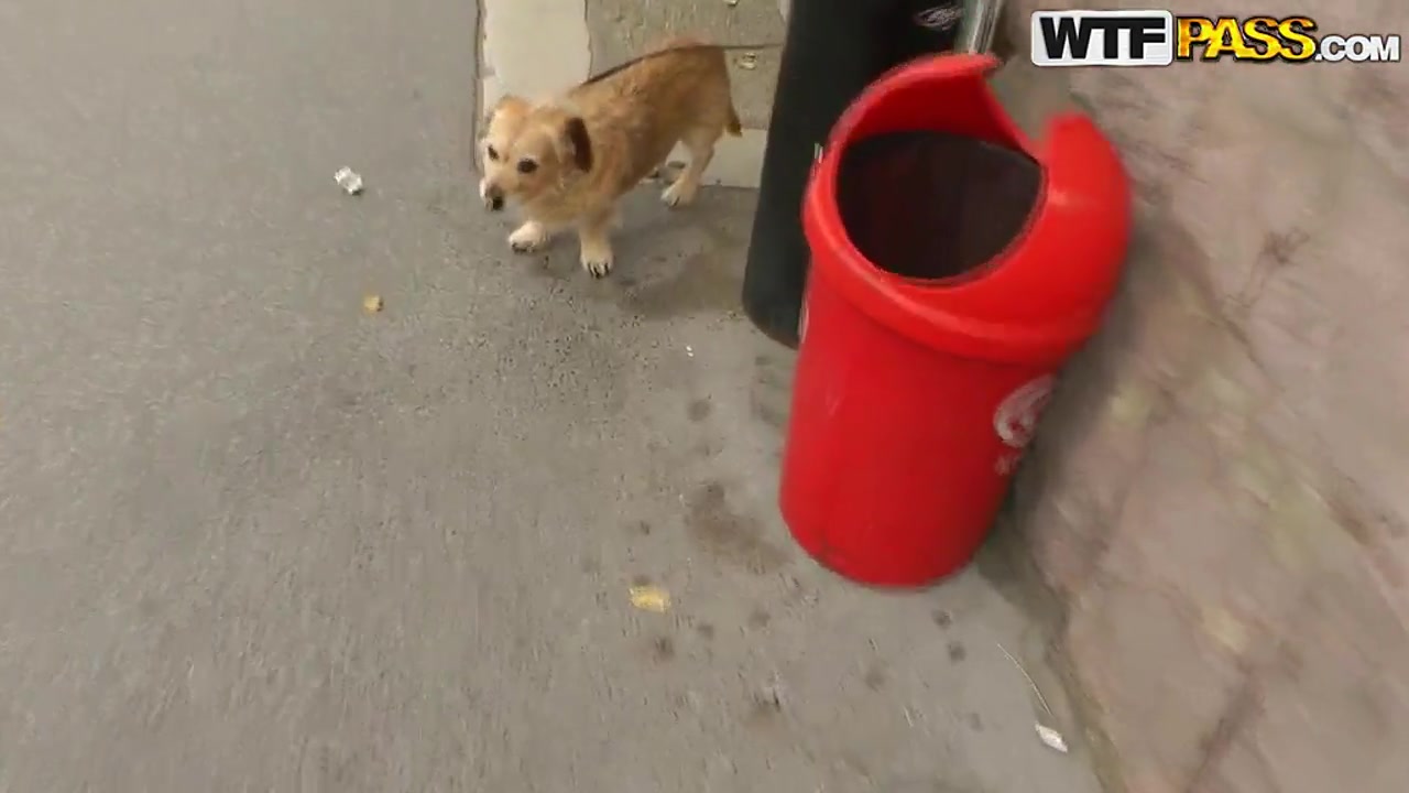 Man seduces blonde hottie to relax outside