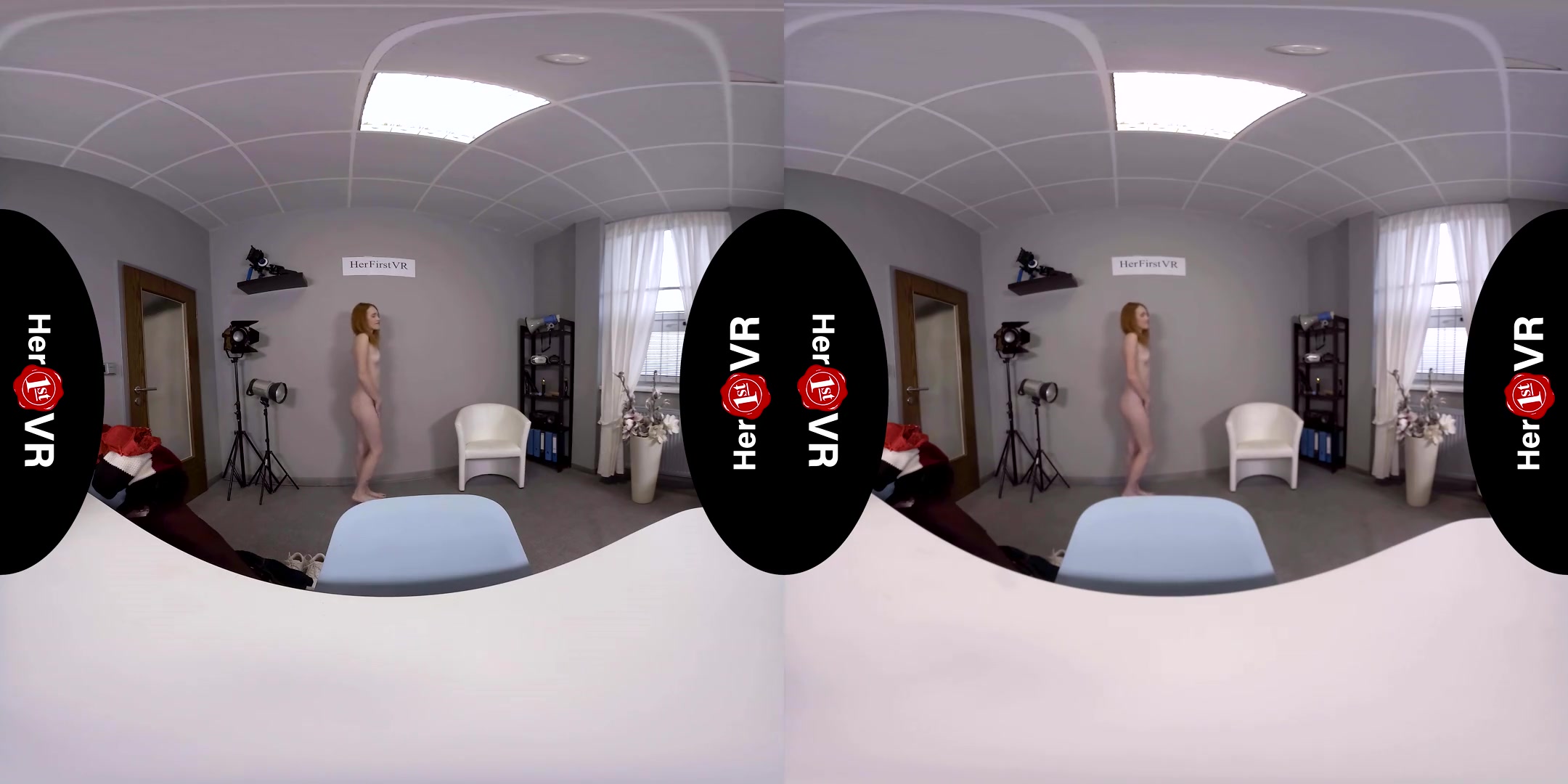 Amy - First VR Casting - Petite Redhead Fingering