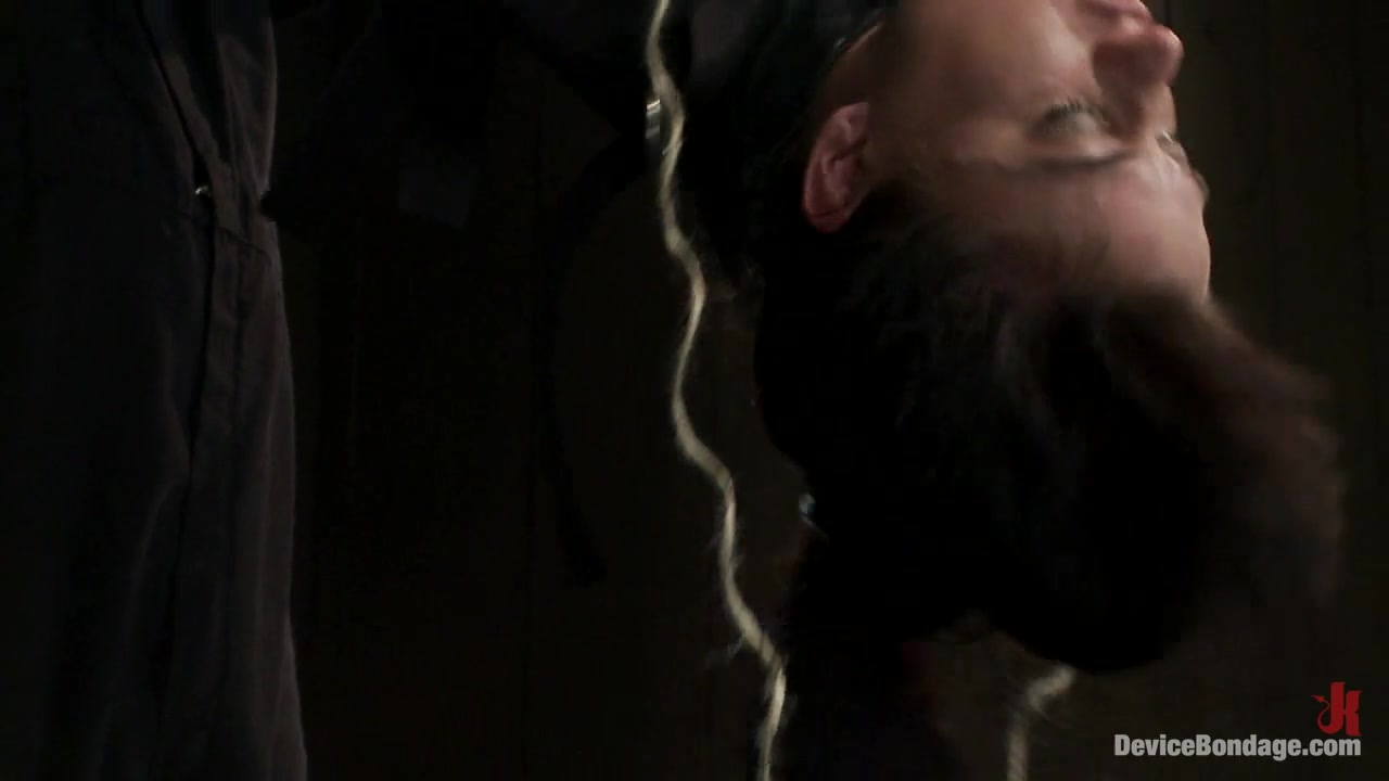 Gia DiMarco Maestro in Bound in a straightjacket, inverted suspendedFucked by a machine, made to suck cock zippered - DeviceBondage