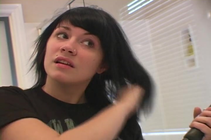 Showing my pretty teen 18+ face while making up my hair