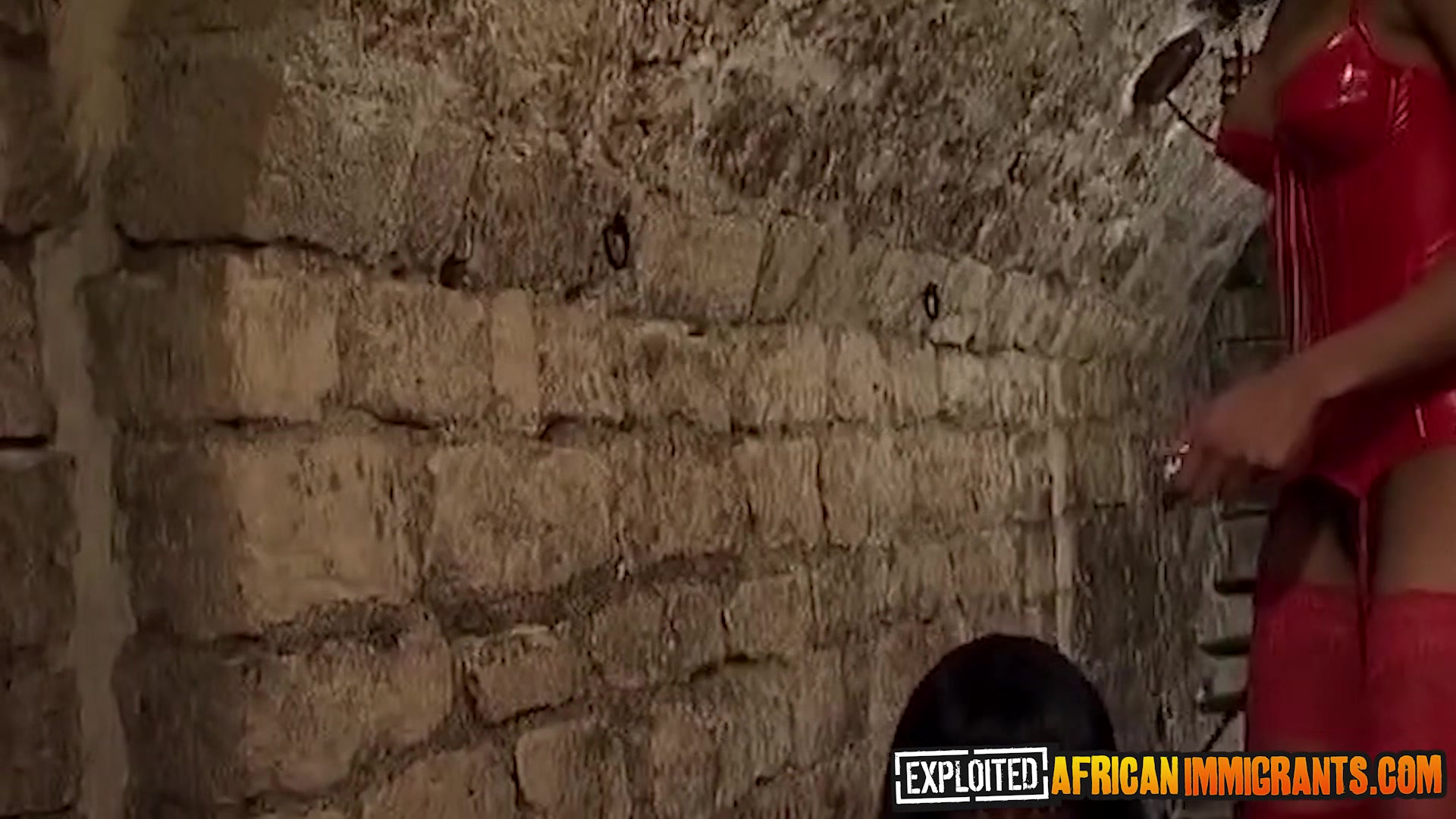 African Dungeon Slaves Anal Dildo Fucking Submissive Whore Cunt
