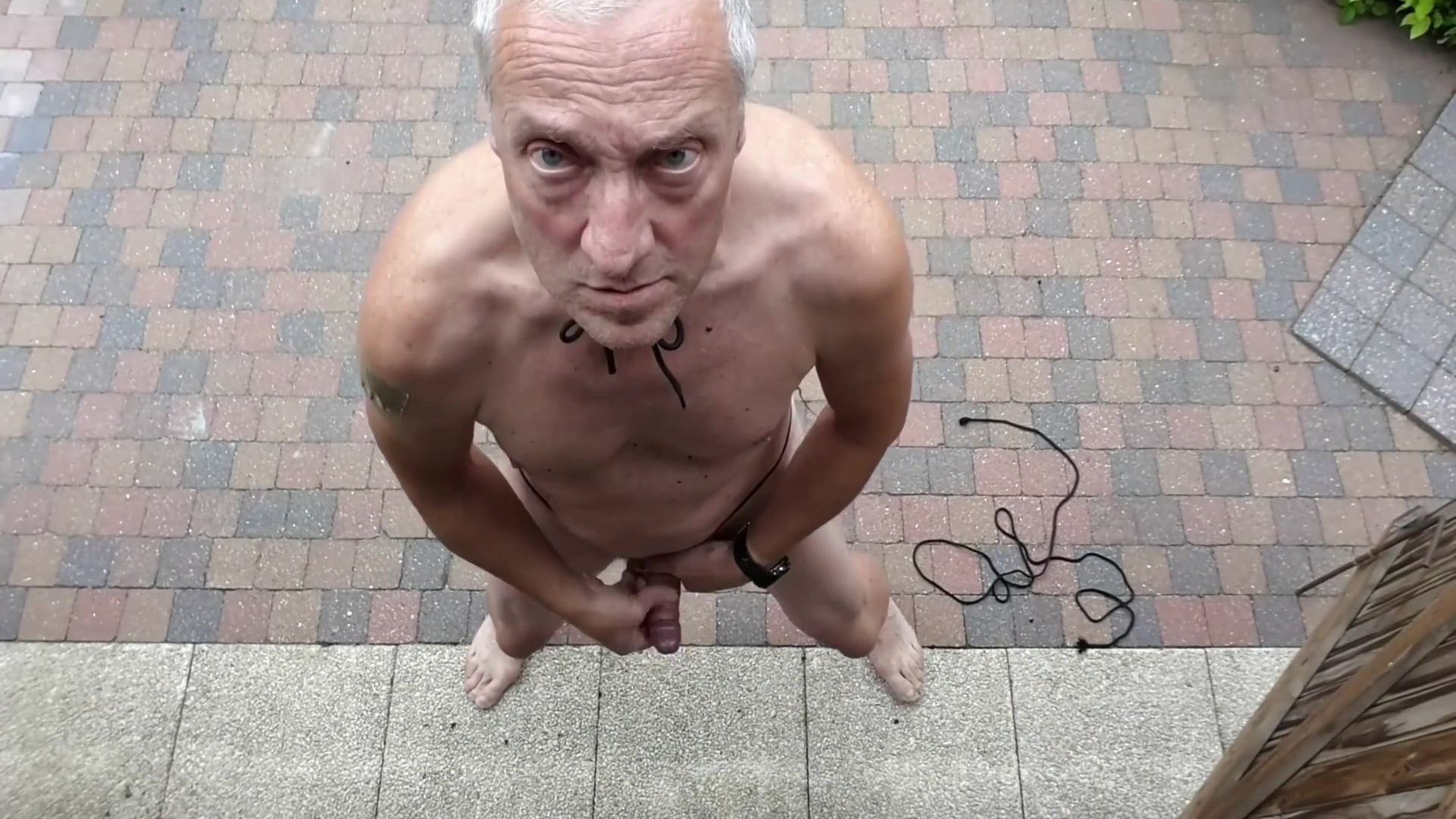 Exhibitionist Stepdaddy Public Outdoor Sexshow Cumshot