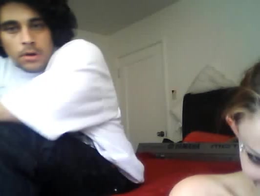 Brown-haired girl invited a special guest for her webcam show