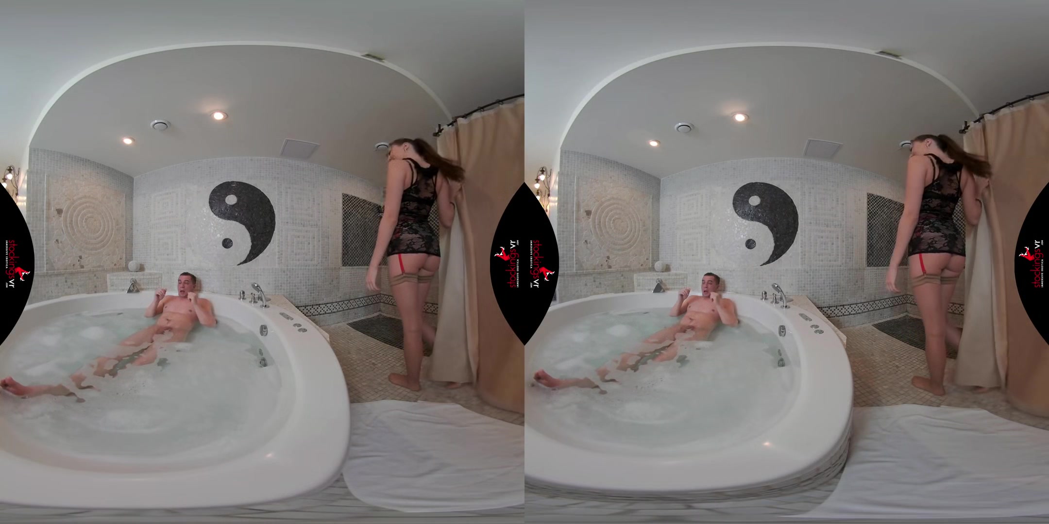 Dripping Wet And Steamy - Pornstar in the Hot Tub with Stockings Blowjob 3D Porn
