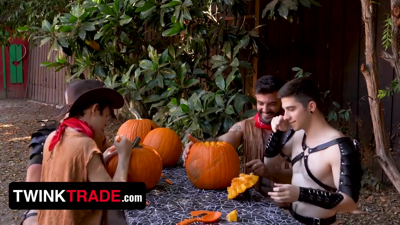 Nudist Halloween Party Turns Into Pumpkin-fucking Stepson Swapping Fuck Fest! With Harrison Todd, Cole Conners And Ian Holms
