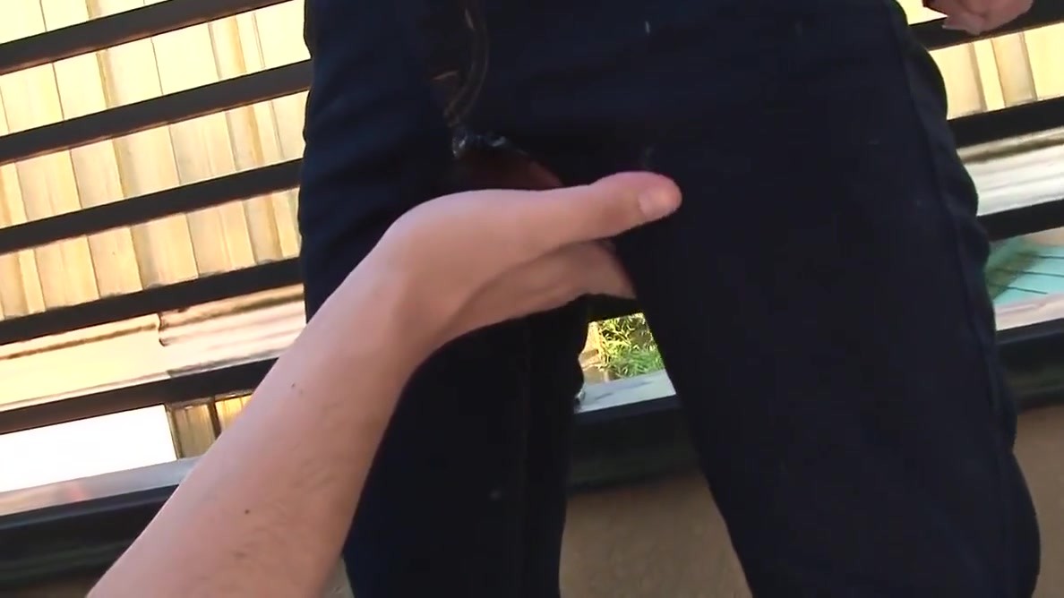 Having a ping fuck toy in her pussy outdoors is what turns her on