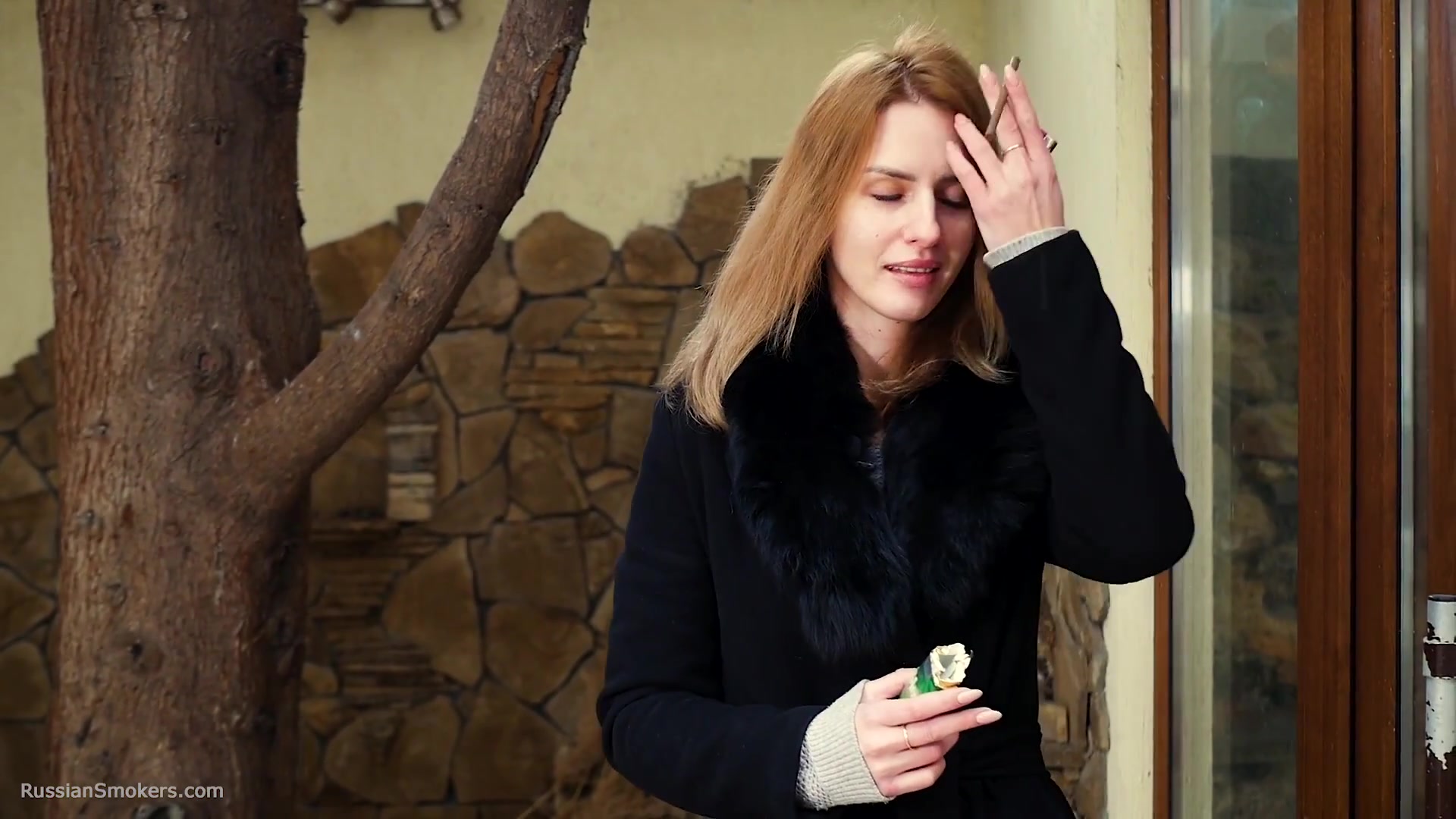 Anastasia Is Smoking 120mm Cigarette Outside