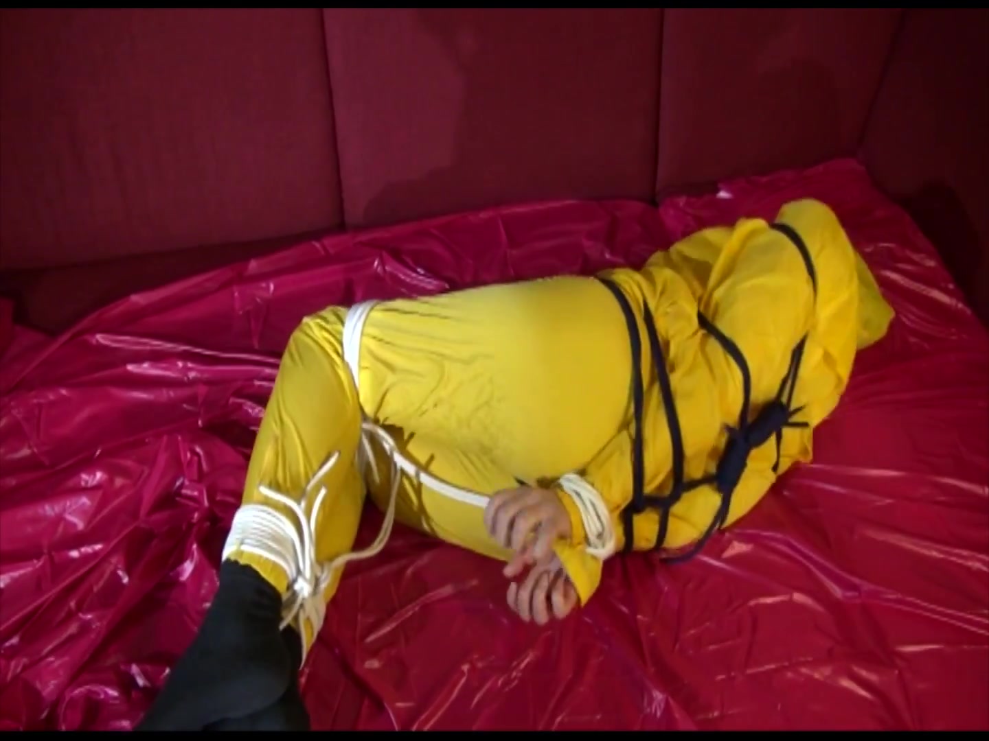 Get 2 Videos With Lucy Bound And Gagged Enjoying Her Shiny Nylon Rainwear From Our 2021 Archive