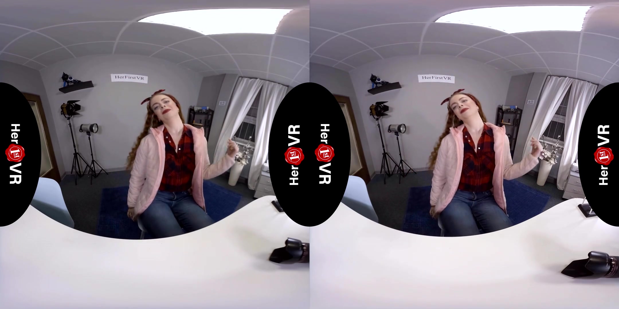 Mia El Camino - First VR Casting - Curvy Redhead Hardcore